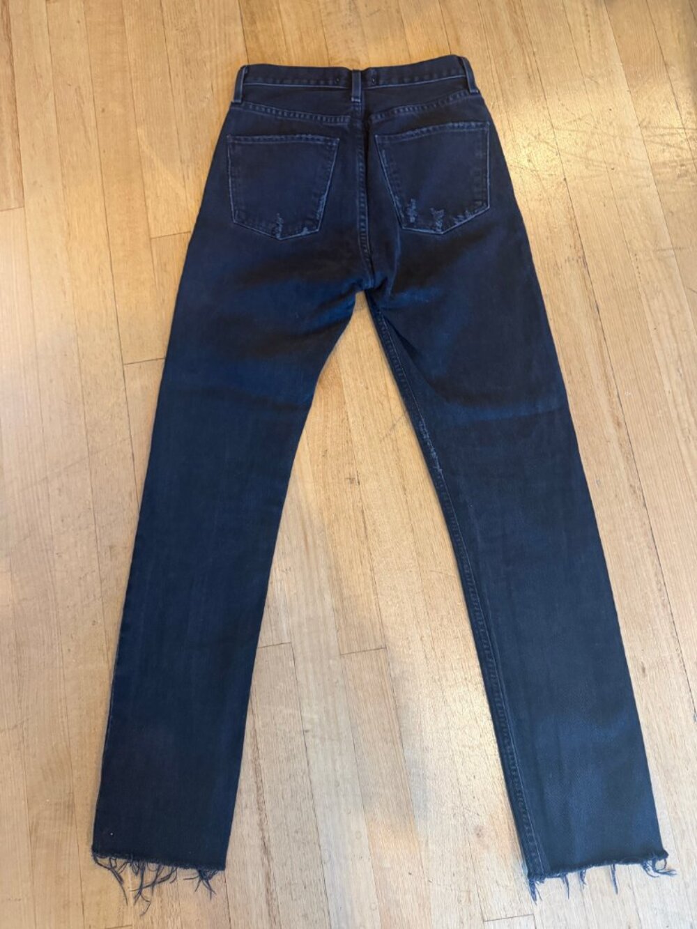 AGOLDE Cherie High Rise Straight Jeans Distortion Black 23 - Picture 3 of 5